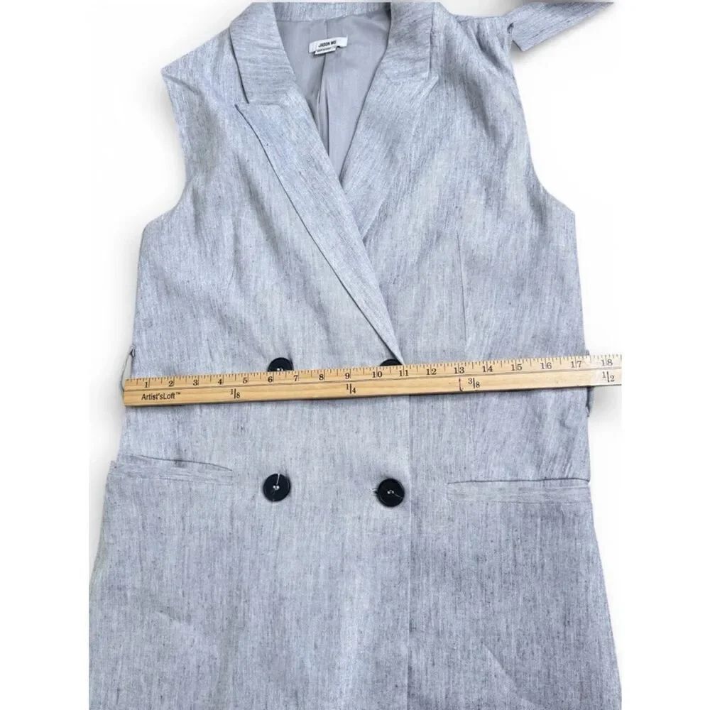 Jason Wu Elegant Heather Gray Blazer Dress Vest Med - Picture 5 of 11
